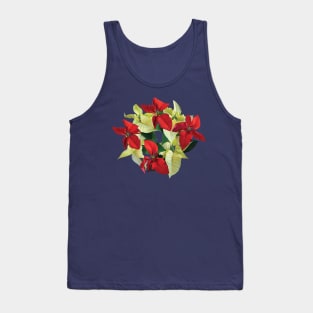 Circle of Red and Yellow Poinsettias Tank Top
